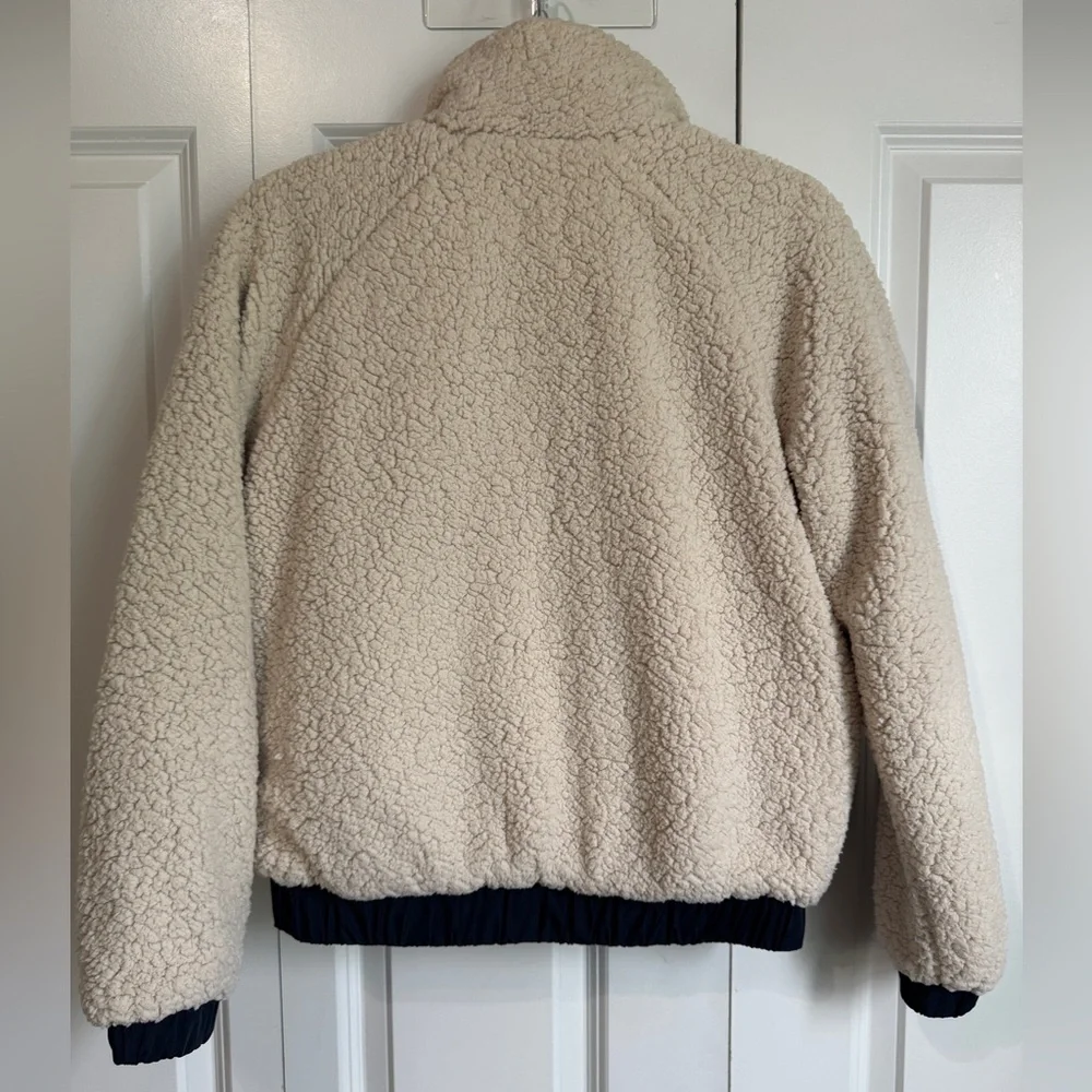 Tommy Jeans Reversible Sherpa Fleece Bomber Jacket Size XS Full Zip Pockets - Picture 3 of 9
